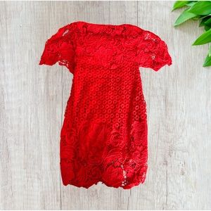 Mustard Seed Strapless Crochet Dress